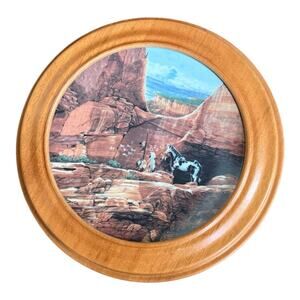 Julie Kramer Cole Faces of Nature Wolfpack Ancients 1992 Collector Plate & Frame